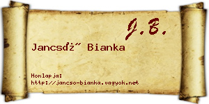 Jancsó Bianka névjegykártya